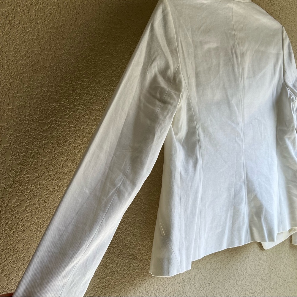 NWT Banana Republic WHITE COLLARLESS LINEN-COTTON BLAZER, size 4 - Picture 4 of 16